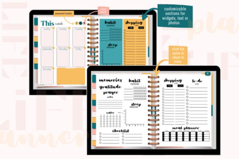 Boho Beach Digital Planner goodnotes Notability Noteshelf - Etsy