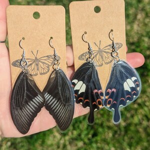 Real Butterfly Wing Earrings// Papilio helenus// Jewelry// Nature// Gift