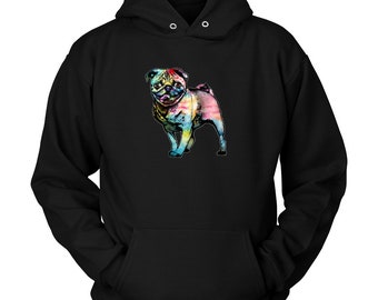 I Love My Pug Dog Womens Ladies Hoody Hoodie Hooded Sweatshirt Gift Present 