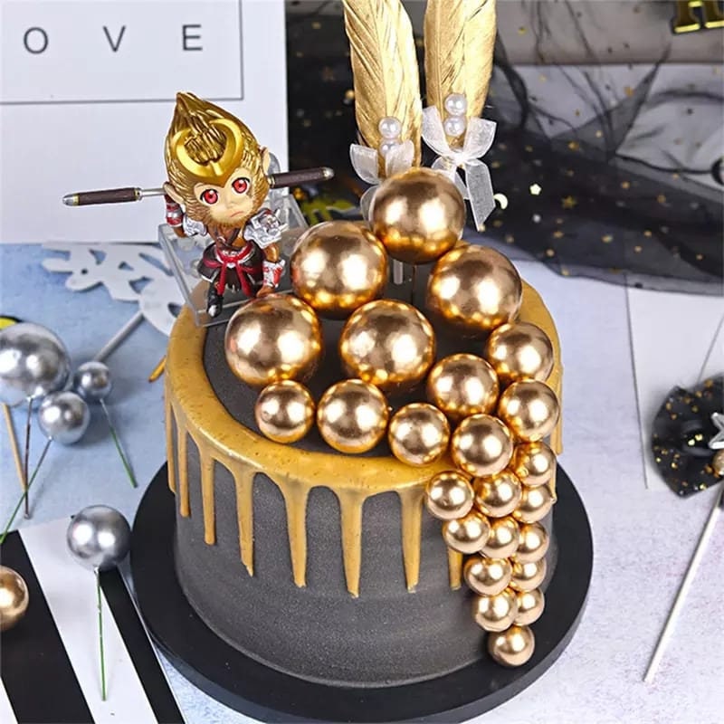 High quality silver / gold ball cake Topper For wedding baby Etsy