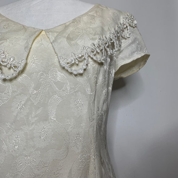 VINTAGE 90s Gunne Sax off white lace trim jacquar… - image 7