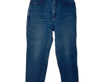Vintage 90s Women's 29x25 Stefano medium wash high rise tapered leg mom jeans