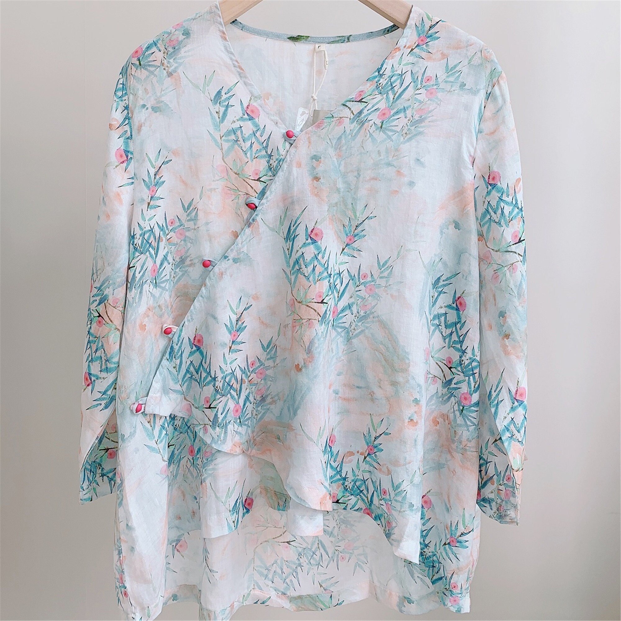 Cotton and linen women's tea clothes threequarter Etsy