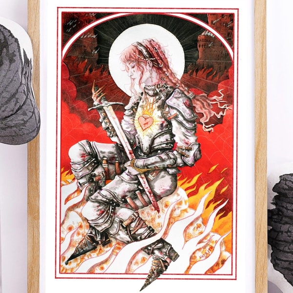 Illustration "God Luck Babe / Chappell Roan" -  Chappell fanart - Aquarelle chevalière queer féministe - Pride lesbienne gay