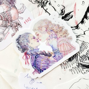 STICKER &quot;Two Lovers&quot; lesbian - Queer Feminist Sticker - Saphic wlw love - Lgbt bi and lesbian Pride sticker - Feminism gift