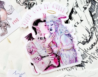 "Gelukkig ben ik queer"-sticker - Queer Love-sticker - Lesbische/biseksuele trots - Sapphic Pride