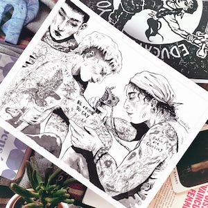 Illustration "Be Crime / Do Gay" - LGBTQIA+ Pride - Trans Queer Love - Feminist Drawing - Tattoo Artprint image 7
