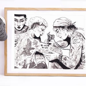 Illustration "Be Crime / Do Gay" - LGBTQIA+ Pride - Trans Queer Love - Feminist Drawing - Tattoo Artprint image 4