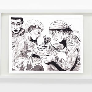 Illustration "Be Crime / Do Gay" - LGBTQIA+ Pride - Trans Queer Love - Feminist Drawing - Tattoo Artprint image 6