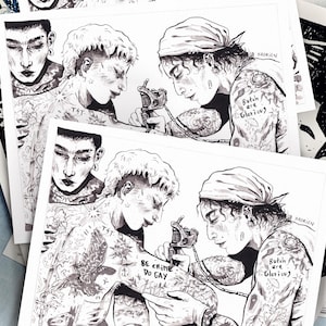 Illustration "Be Crime / Do Gay" - LGBTQIA+ Pride - Trans Queer Love - Feminist Drawing - Tattoo Artprint image 8
