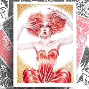 Fanart of Paloma from DragRace France - Watercolor portrait of Drag Queen - Illustration Queer / Gay Pride Poster - LBGTQIA+ art paint