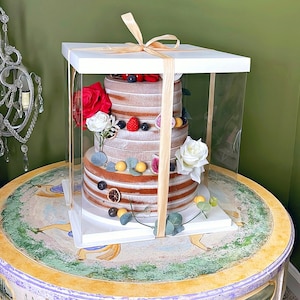 10 Sets 3 Tier 12’’Lx12’’Wx13.4’’H Clear Cake/Gift Boxes,Transparent Box For Birthday,Wedding,Anniversary,Holiday Party And Any Occasion