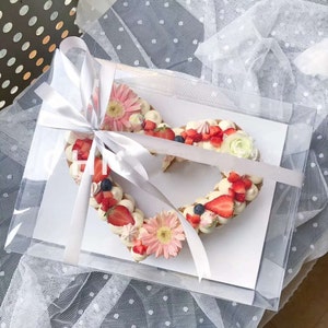 2 Sets 15’’Lx11.5’’Wx4’’H,Large Rectangle Clear Cake Boxes,,For Birthday,Wedding,Anniversary,Graduation,Holiday Party,Any Occasion