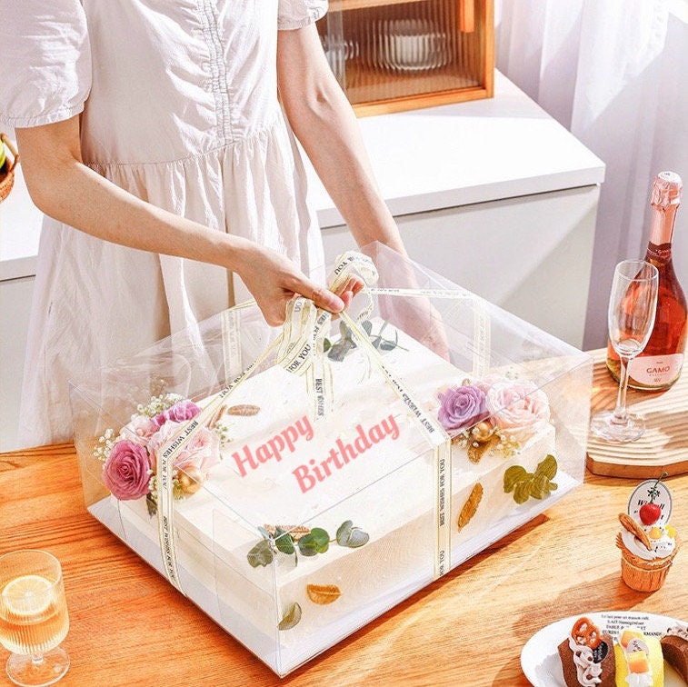Clear Rectangle Cake Boxes: 10 Sets (15x11.5x4 In) - Etsy