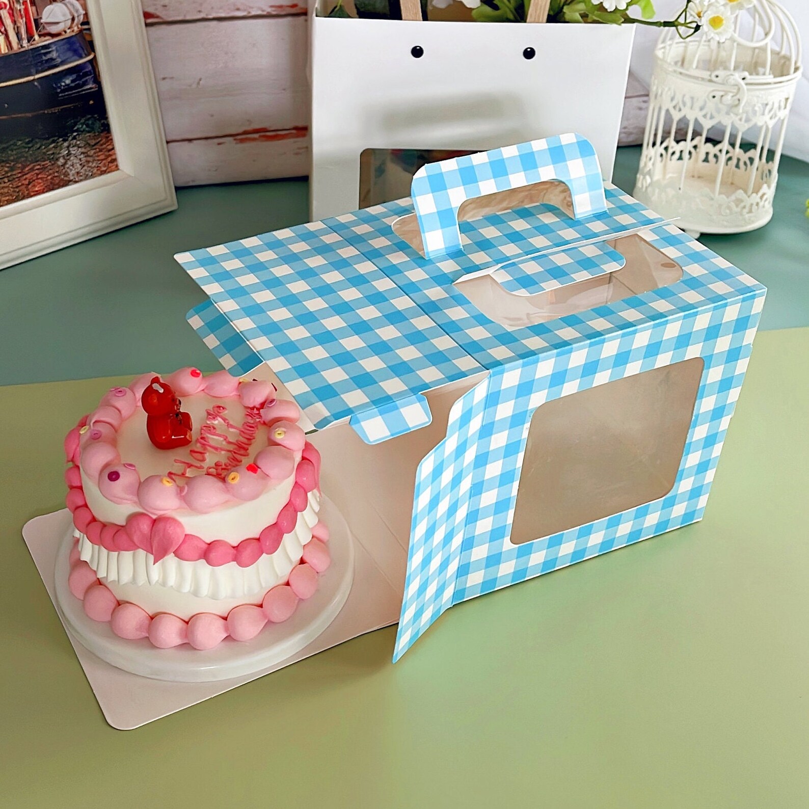 Cake Boxes With Window: Portable Bakery Packaging, 5 Sets - Etsy