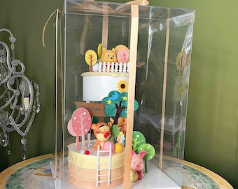 5 Sets Extra Tall Clear Cake Box: 12x12x17.8'' Display Box