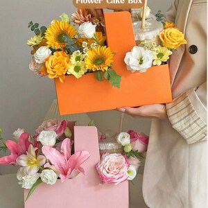 White Mom Box For Flowers - Letter Shaped Gift Box For Mother's Day, Birthdays & Special Occasions