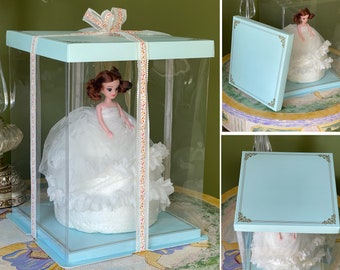 Caja transparente de 3 niveles para pastel o regalo con cinta: cumpleaños, boda, fiesta (juego de 2)