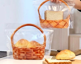 Basket Bakery Bags: Self Sealing Zip Lock Treat Bags (10 PCs)