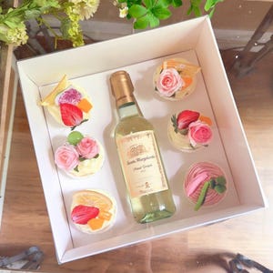 5 Sets Bento Cupcakes and Bottle Boxes with Clear Lid,Hold 6 Cupcakes and 1 Bottle,Display Gift Box for Birthday,Thanksgiving,Christmas