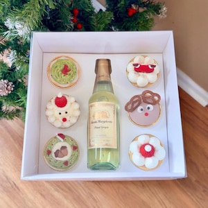 10 Sets Bento Cupcakes and Bottle Boxes with Clear Lid,Hold 6 Cupcakes and 1 Bottle,Display Gift Box for Birthday,Thanksgiving,Christmas
