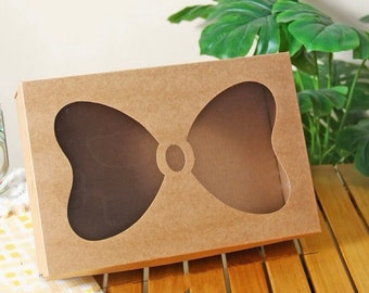 Butterfly Window Bakery Boxes: Cardboard Treat Boxes, 10 Sets