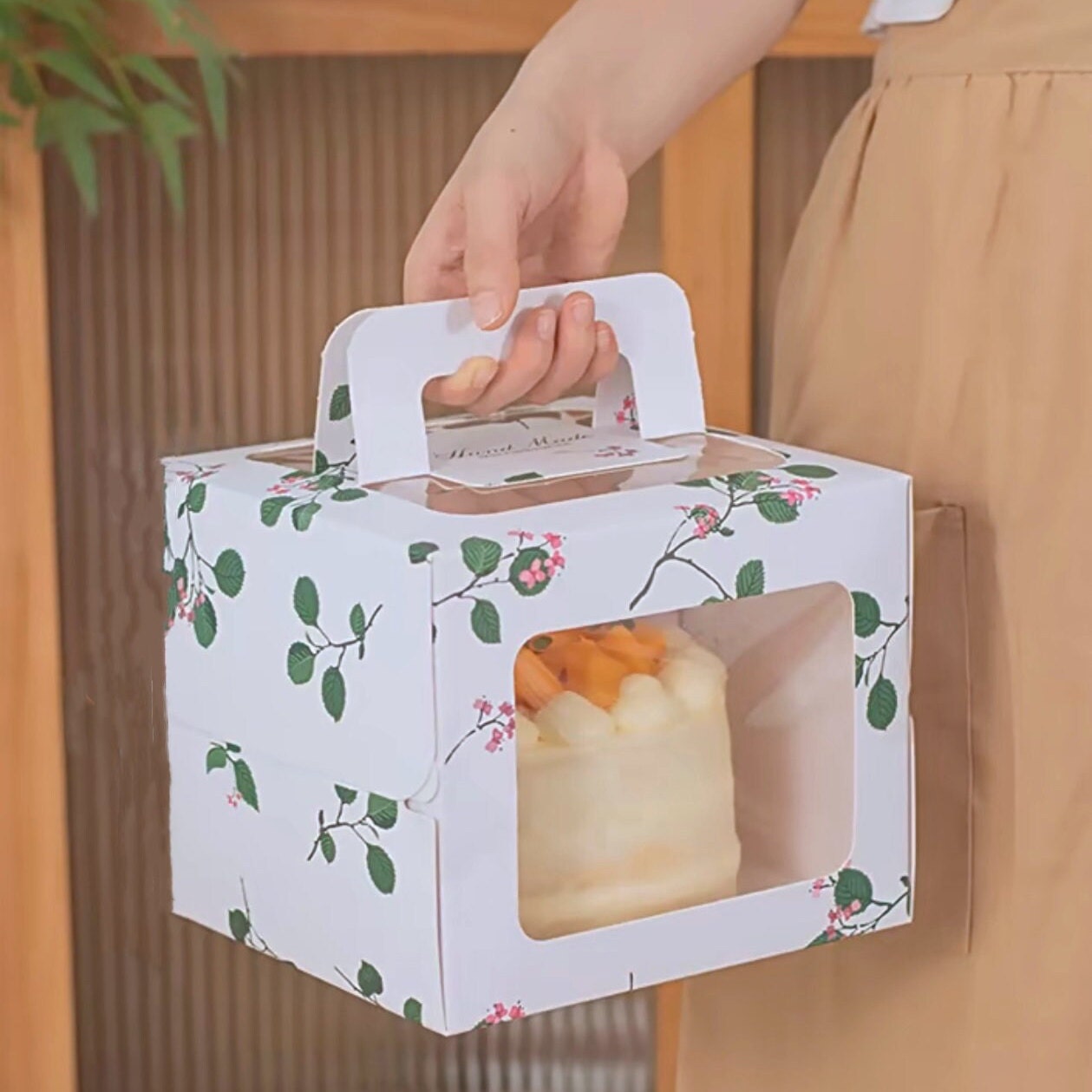 Jiuzcare 15 Boîtes à Gâteaux Cupcakes Rose Avec Fenêtre - Boîtes Patisserie Transparentes Pour 4 Gâteaux
