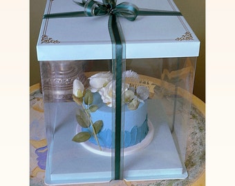Clear Cake & Gift Boxes: 2-Set Transparent Display (12x12x13.4'')