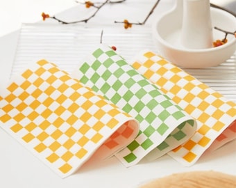 Checkered Wax Paper Sheets: Greaseproof Food Liners (50, 7x7")