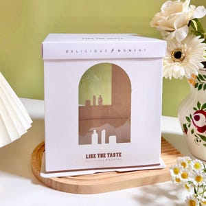 5 Sets Tall Clear Cake Boxes with Window,Gorgeous Tiered Cake Boxes for Valentine’s Day,Birthday,Wedding,Cakes and Gifts Packaging,3 Sizes