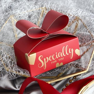 20 Pcs Favor Boxes,Romantic Bow Top Design Gift Boxes For Wedding,Bridal Shower,Baby Shower,Birthday Party Supplies And Any Occasion