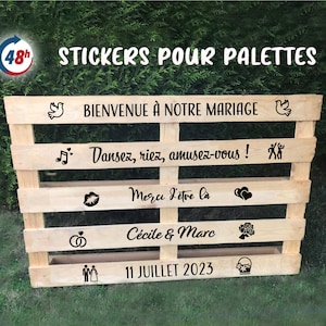 Stickers personnalisés pour palette de bienvenue Mariage Champêtre et bohème Décoration unique