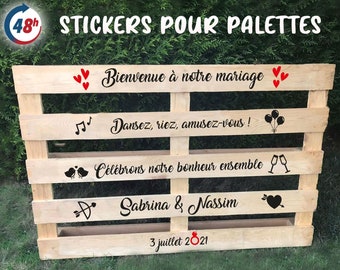 Stickers personnalisés pour palette de bienvenue Mariage Décoration artisanale