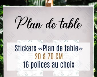 Stickers plan de table pour mariage, stickers mariage, stickers table