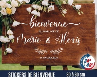 Stickers panneau mariage personnalisés, stickers bienvenue Mariage Décoration mariage