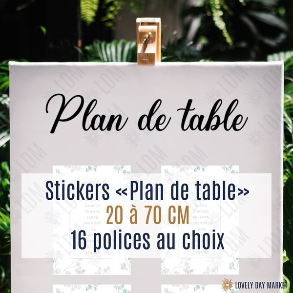 Stickers plan de table pour mariage, stickers mariage, stickers table