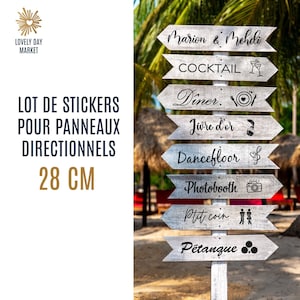 Wedding stickers for directional signs or arrows