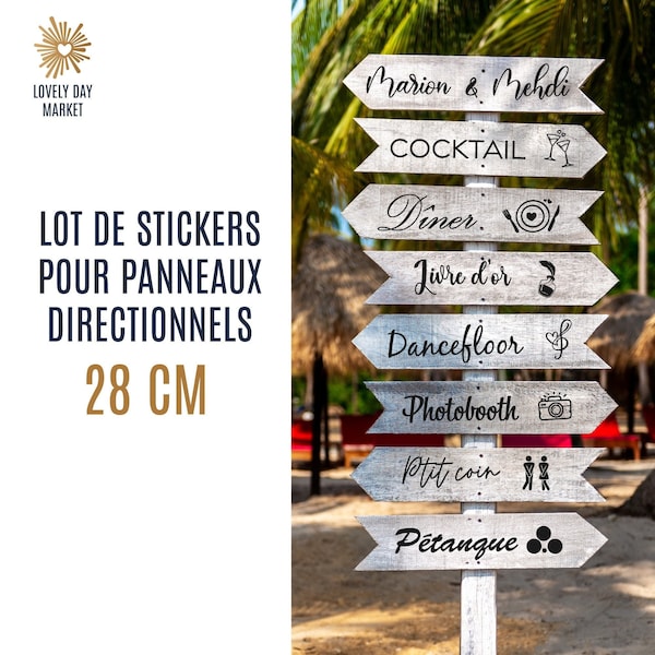 Stickers mariage pour panneaux directionnels ou flèches