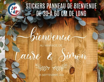 Stickers personnalisés pour panneau de bienvenue Mariage Décoration artisanale