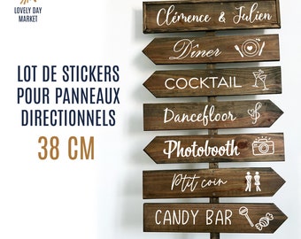 Stickers mariage pour panneaux directionnels ou flèches