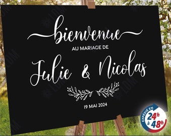 Stickers Personnalisés Panneau de Bienvenue Mariage, Stickers Mariage Sticker bienvenue mariage