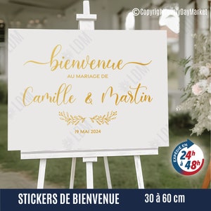 Stickers personnalisés pour panneau de bienvenue Mariage Décoration artisanale image 4