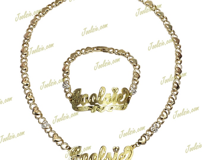 thumbnail image 2 of 14K Gold-Plated Silver 925 Hearts & Kisses Charm Bracelet – Goldum NYC – Unworn With Tags 2 of 5