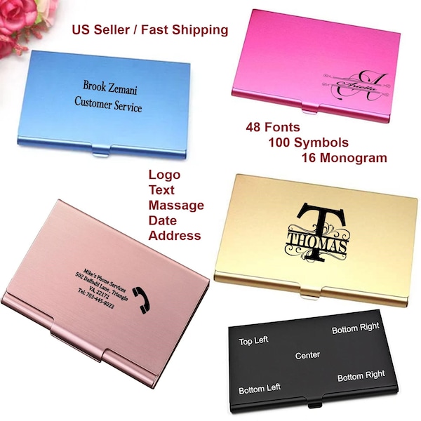 Logo Gold Business Card Holder Etsy