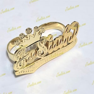 Double plated name ring sale