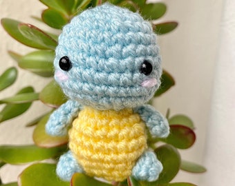 Squirtle amigurumi crochet doll/keyring