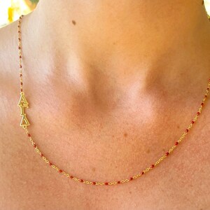 The Sorority Necklace: Side set Greek Letters Enamel Bead Necklace image 4
