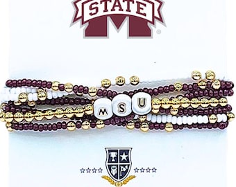 Mississippi State University: Lucky 7 Stack Bracelet Set