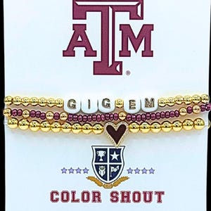 I Love Texas A and M Bracelet Stack