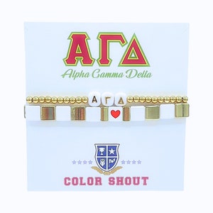 I LOVE Alpha Gamma Delta: Enamel Bracelet Stack